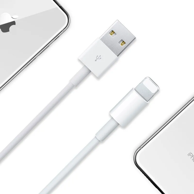 3-metre long grey Lightning to USB charging cable for Apple iPhones on a white background.