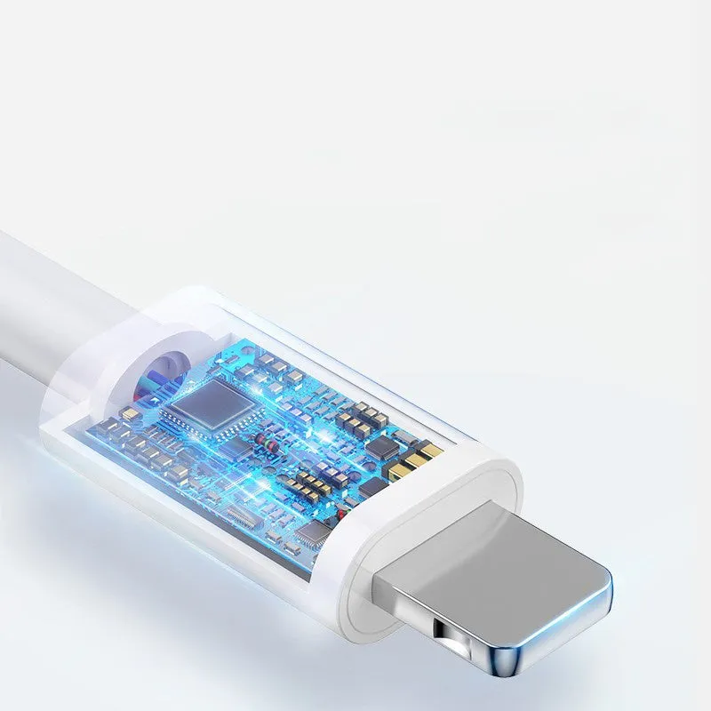 3-metre long grey Lightning to USB charging cable for Apple iPhones on a white background.
