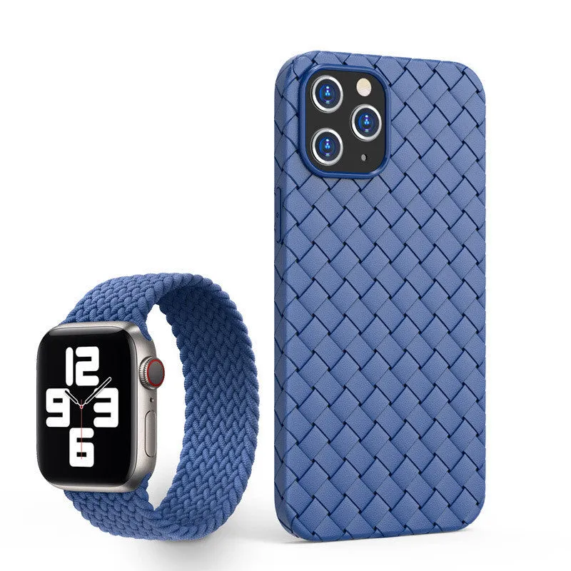 Woven breathable soft TPU iPhone case for iPhone 12 series in five solid colour options