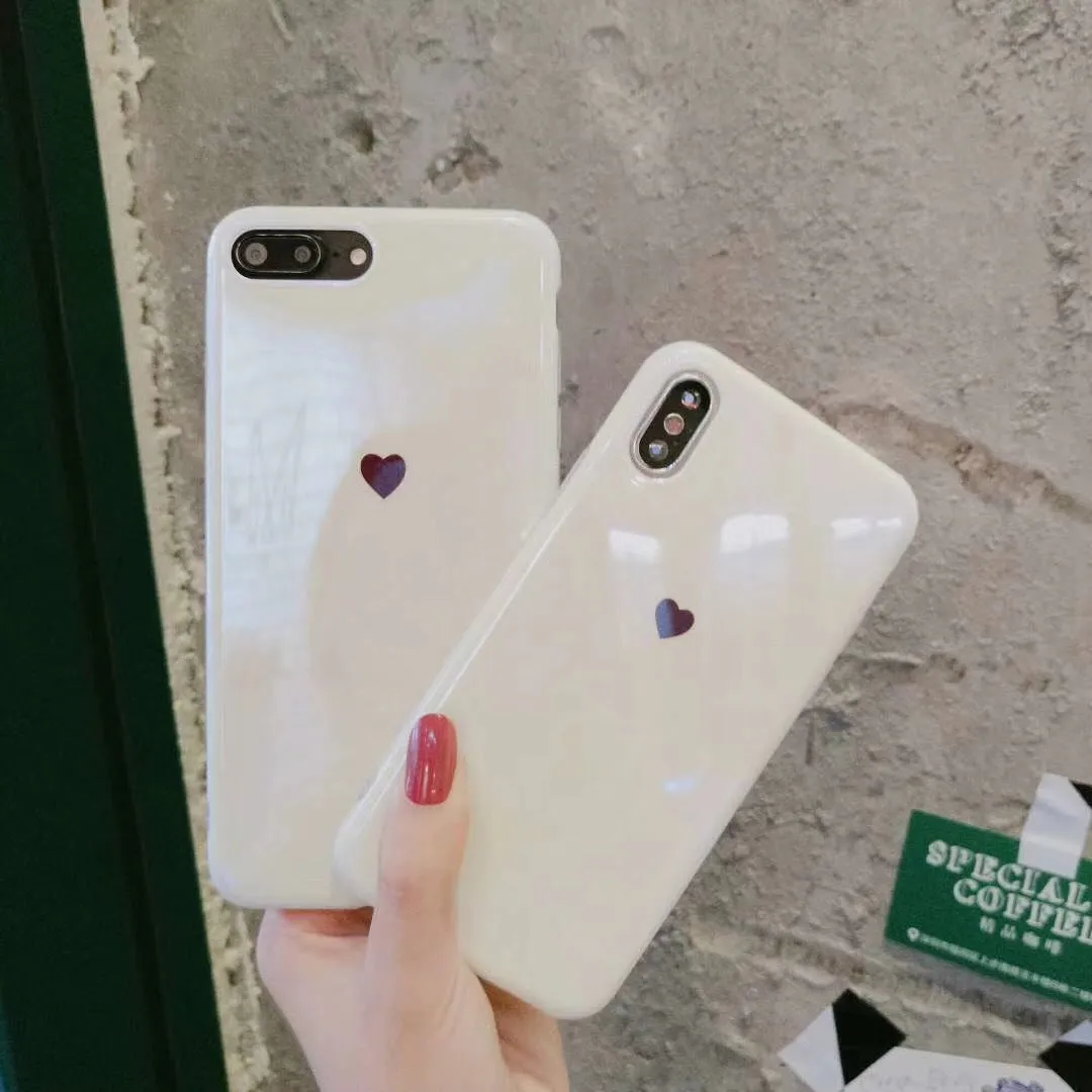 Transparent iPhone case with blue light style pattern showing through clear back cover