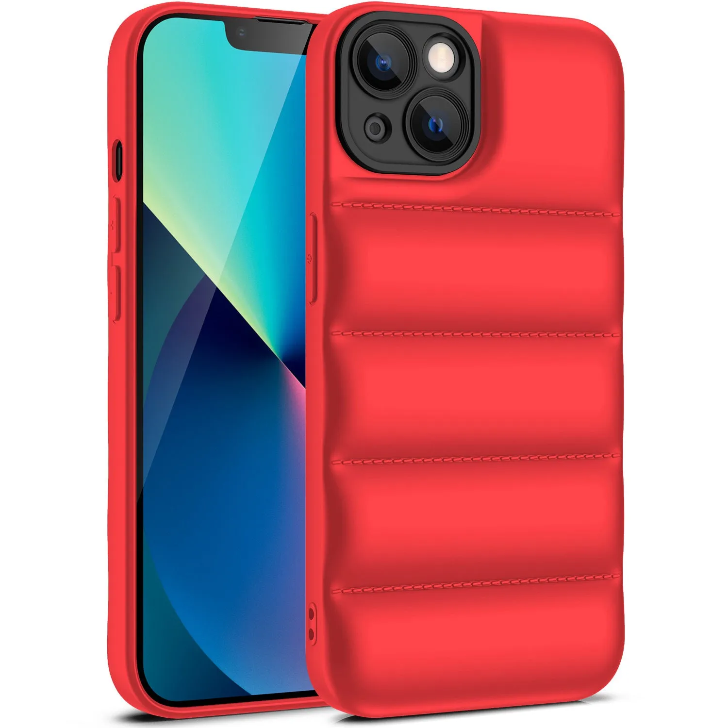 Solid colour TPU protective back cover case for iPhone models on a plain background.