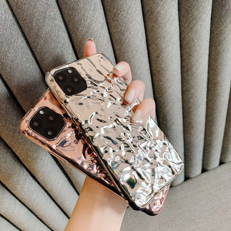 Electroplated TPU iPhone case in rose gold and silver colours showing back cover design