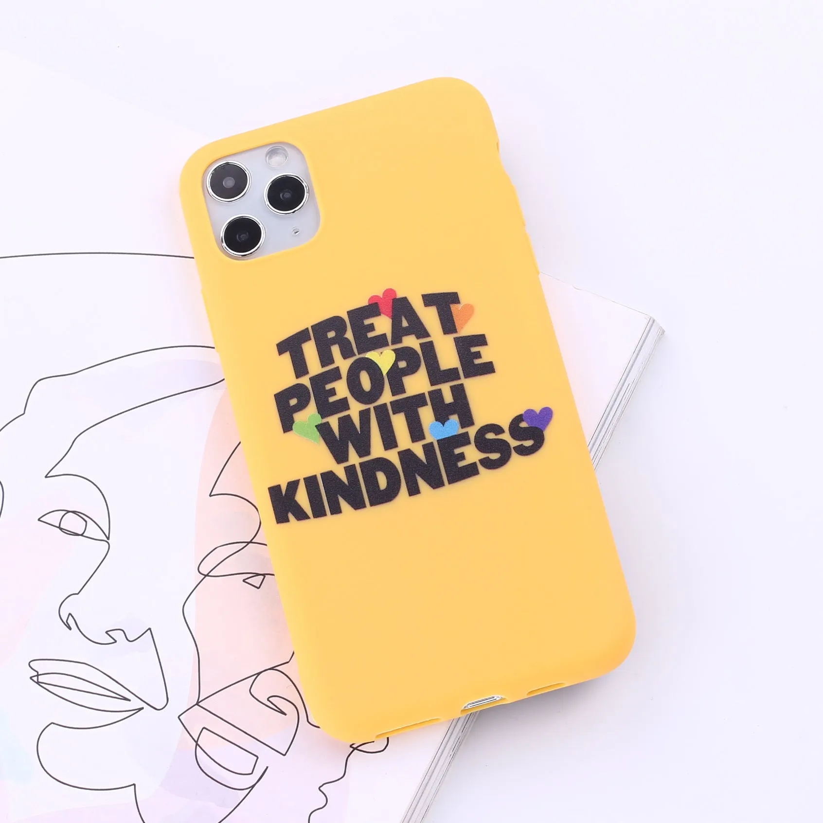 Printed TPU back cover phone case for iPhone and Samsung models in assorted colours.