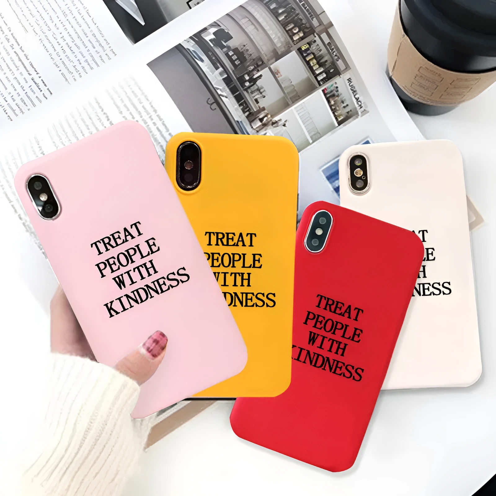 Printed TPU back cover phone case for iPhone and Samsung models in assorted colours.