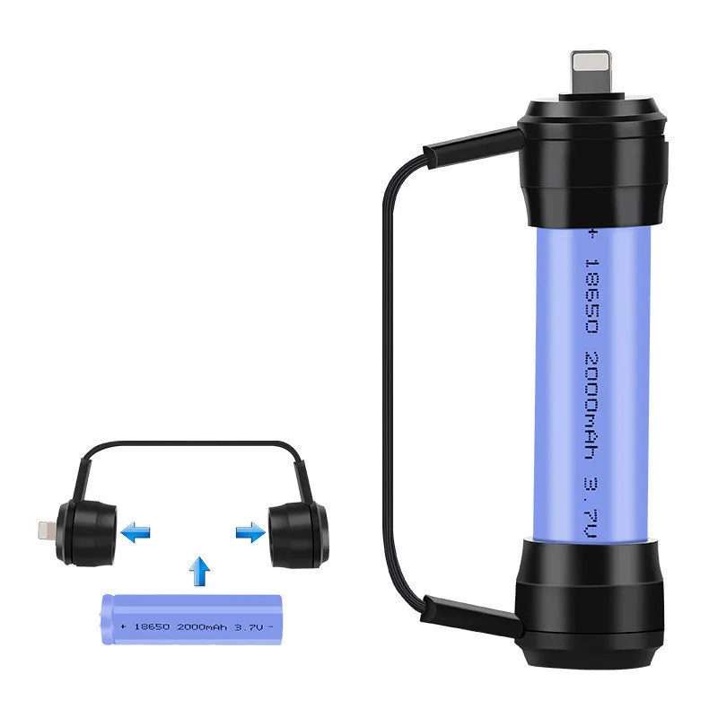 Mini portable keychain emergency charger for mobile phones with lithium battery