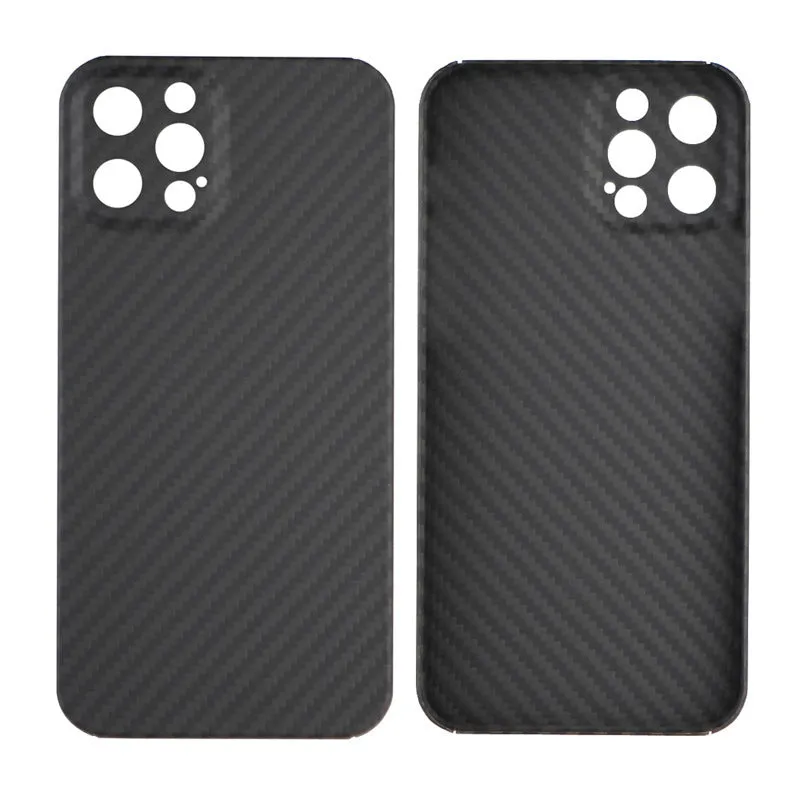 Dull black Kevlar fibre iPhone case with textured volcanic crater pattern and MagSafe magnetic rings