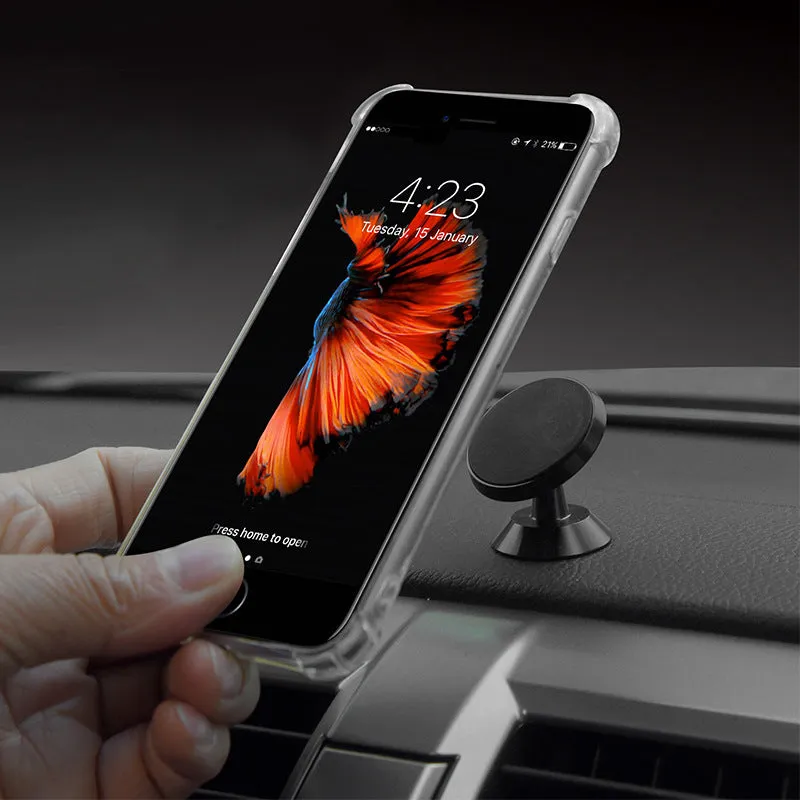 Universal magnetic car phone holder in black, silver or gold measuring 35.5mm by 40mm