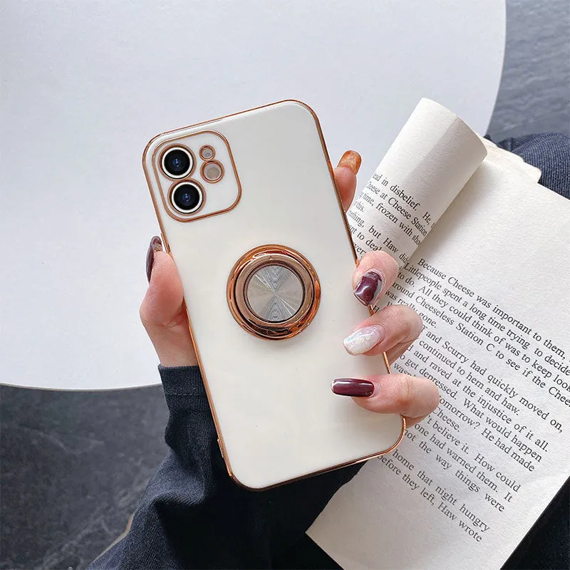 Electroplated TPU magnetic back cover case for iPhone X, XS and XS Max in solid colours.