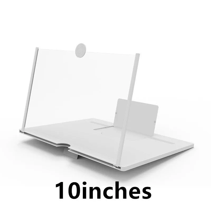 Wooden grain 12-inch folding screen amplifier bracket holding a smartphone