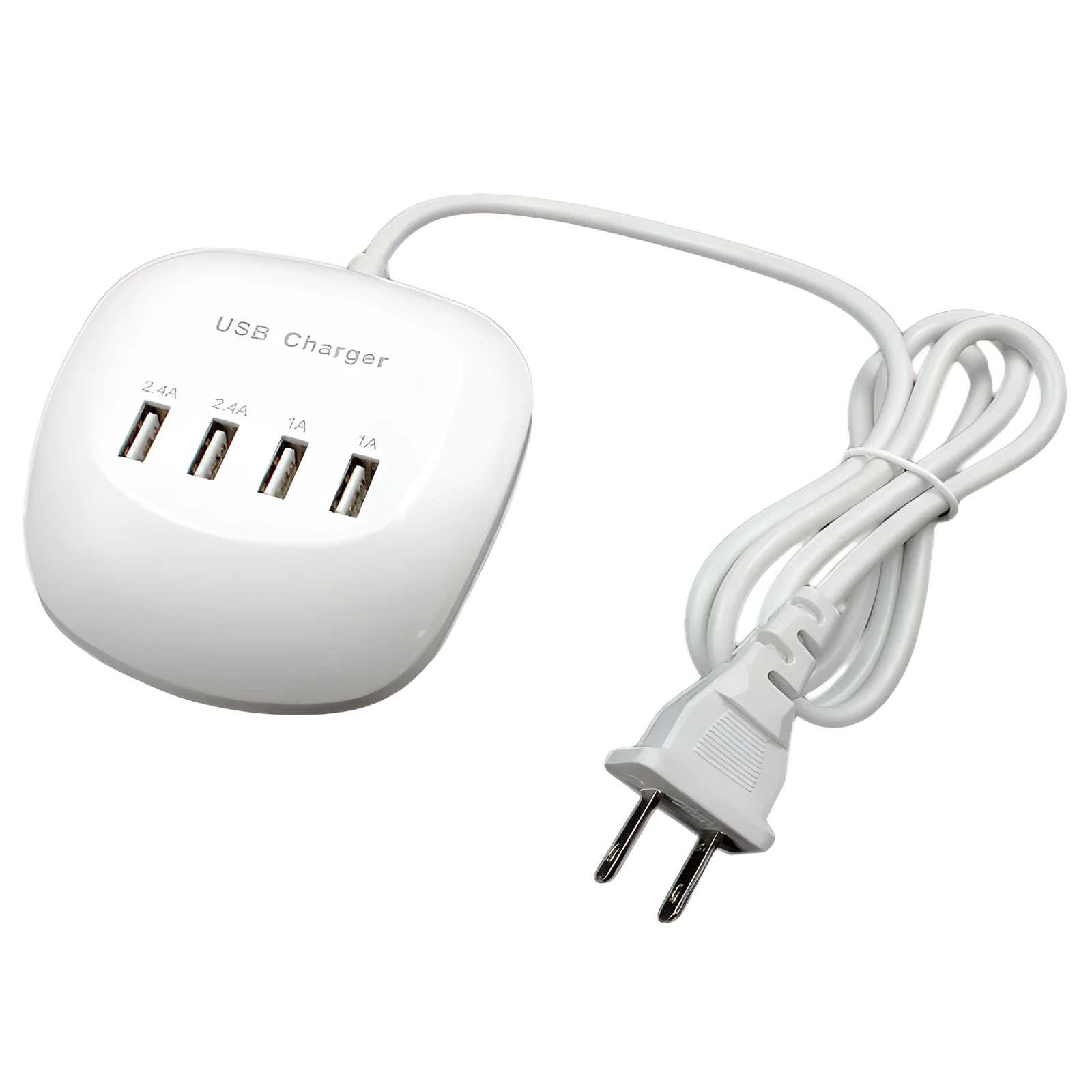 USB wall charger with EU and US plug options for smartphone and tablet charging