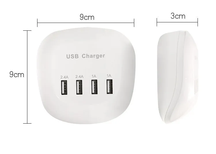 USB wall charger with EU and US plug options for smartphone and tablet charging