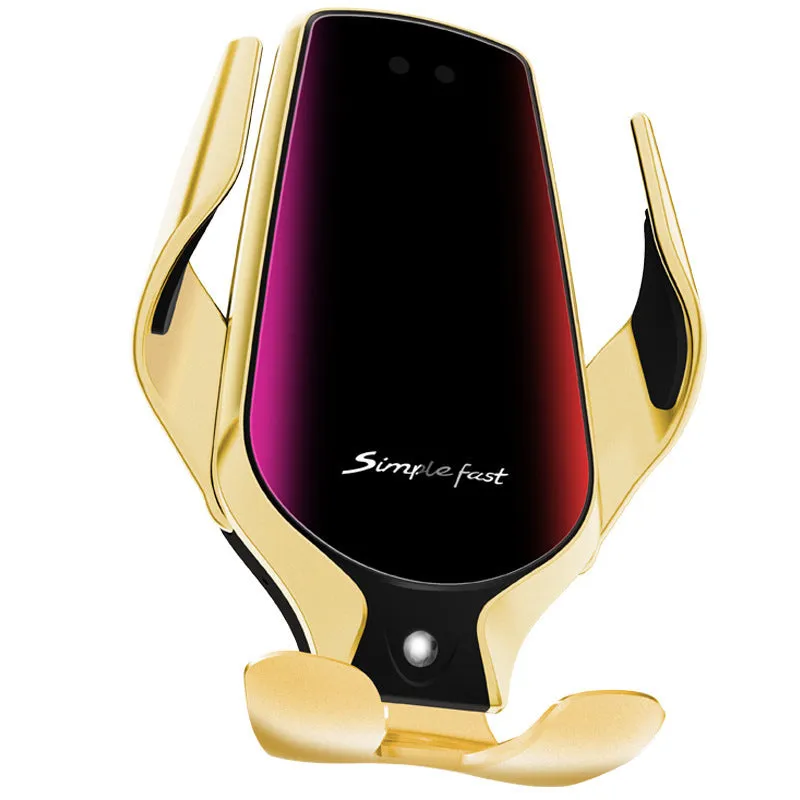 Magic Clip R3 car phone holder with dual charging ports mounted on dashboard