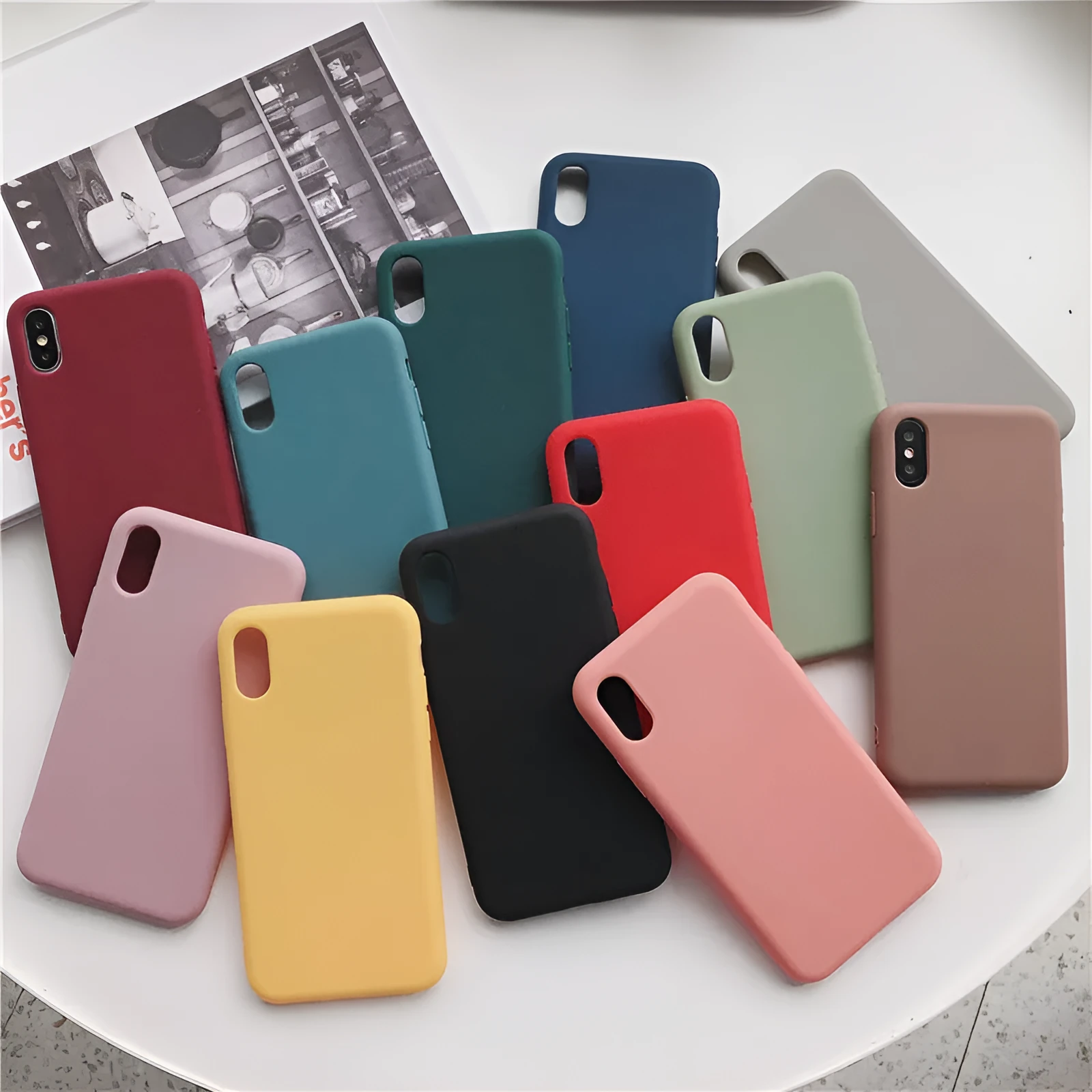 Silicone phone case for iPhone XR and XS Max in eight colour options