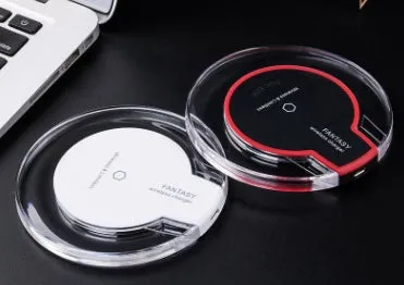 Slim black Qi wireless charger receiver module for Samsung and iPhone phones