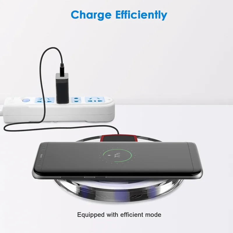 Slim black Qi wireless charger receiver module for Samsung and iPhone phones