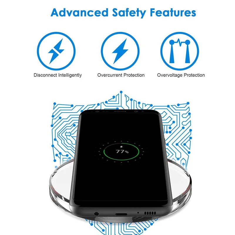 Slim black Qi wireless charger receiver module for Samsung and iPhone phones