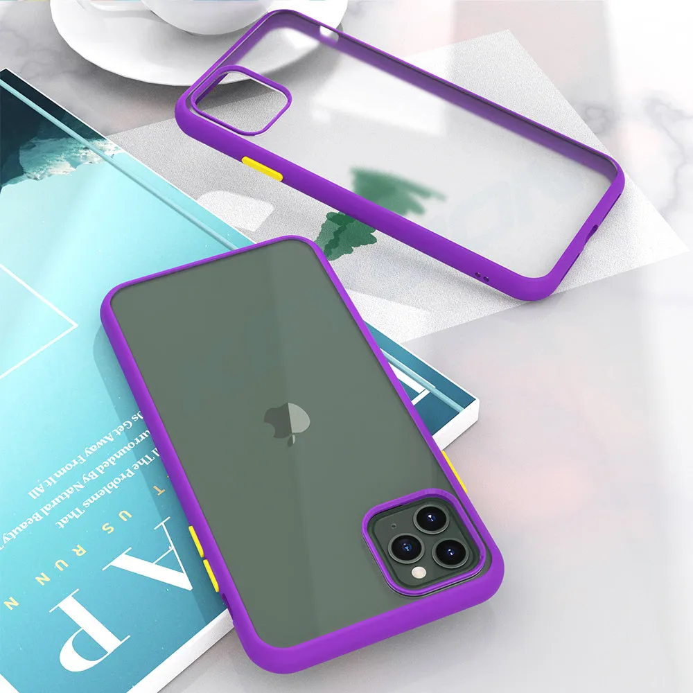 Frosted solid colour protective back case for iPhone 11 series with corner airbags.