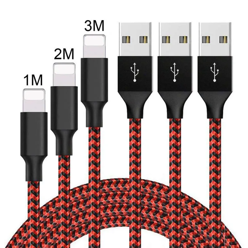 Braided Micro USB charging cable for Android phones in black and white colour