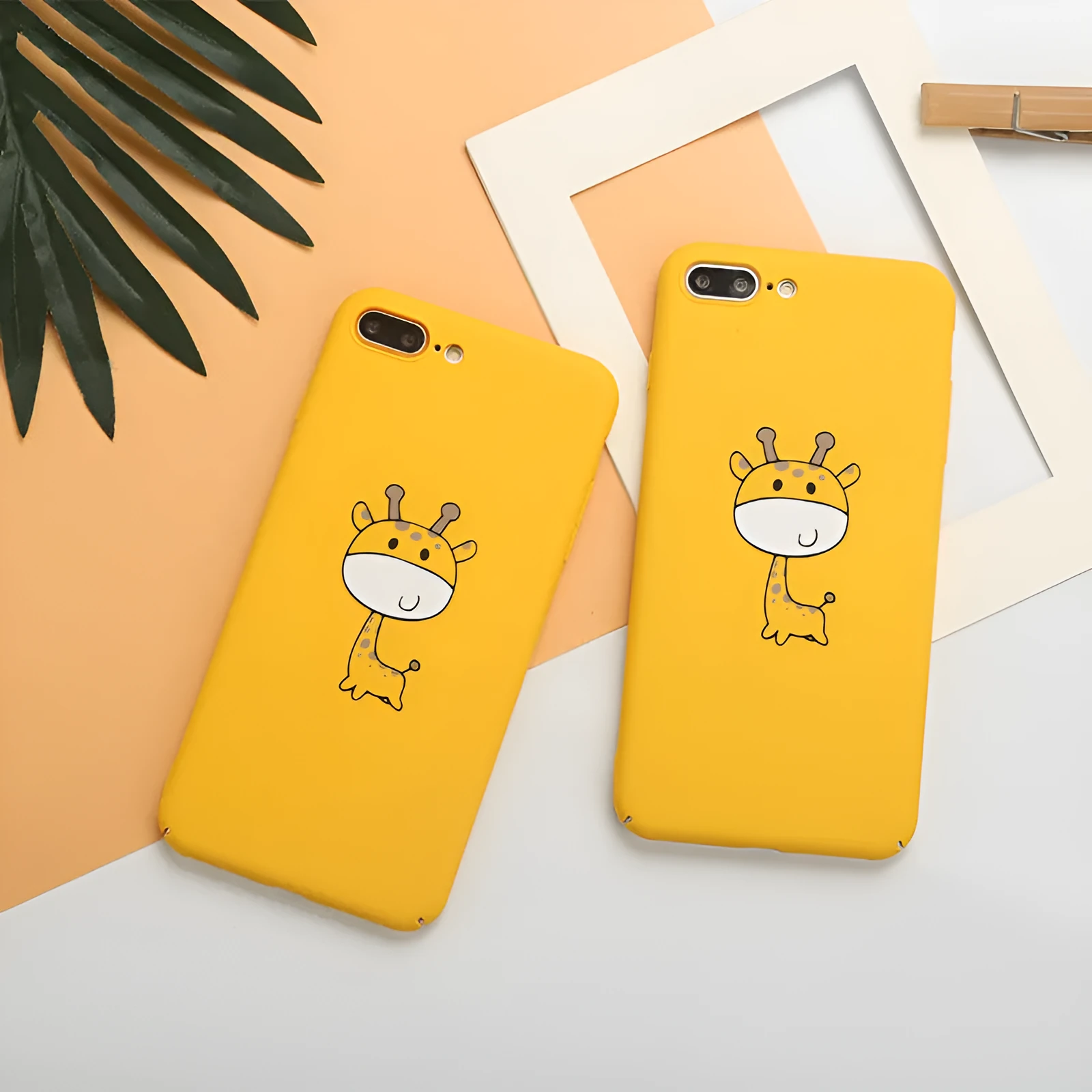 Yellow pattern phone case for iPhone with printed design on PC material