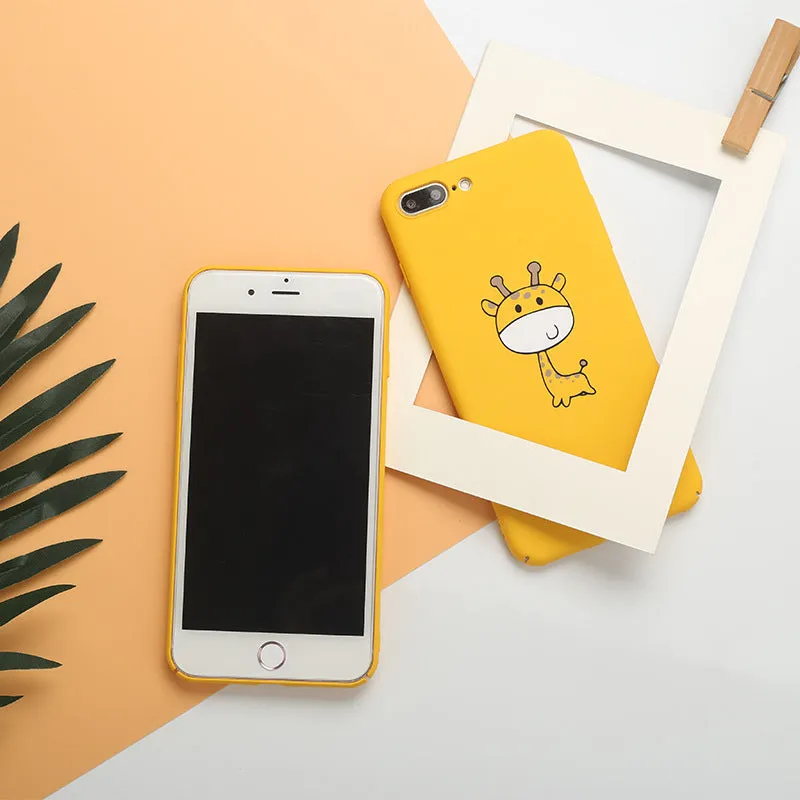 Yellow pattern phone case for iPhone with printed design on PC material