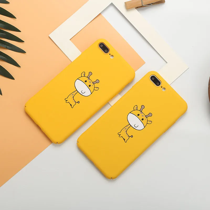 Yellow pattern phone case for iPhone with printed design on PC material