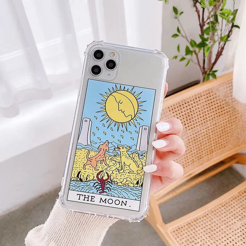 Creative Mythology Comic Phone Case in Sun or Moon colour with graffiti cartoon design
