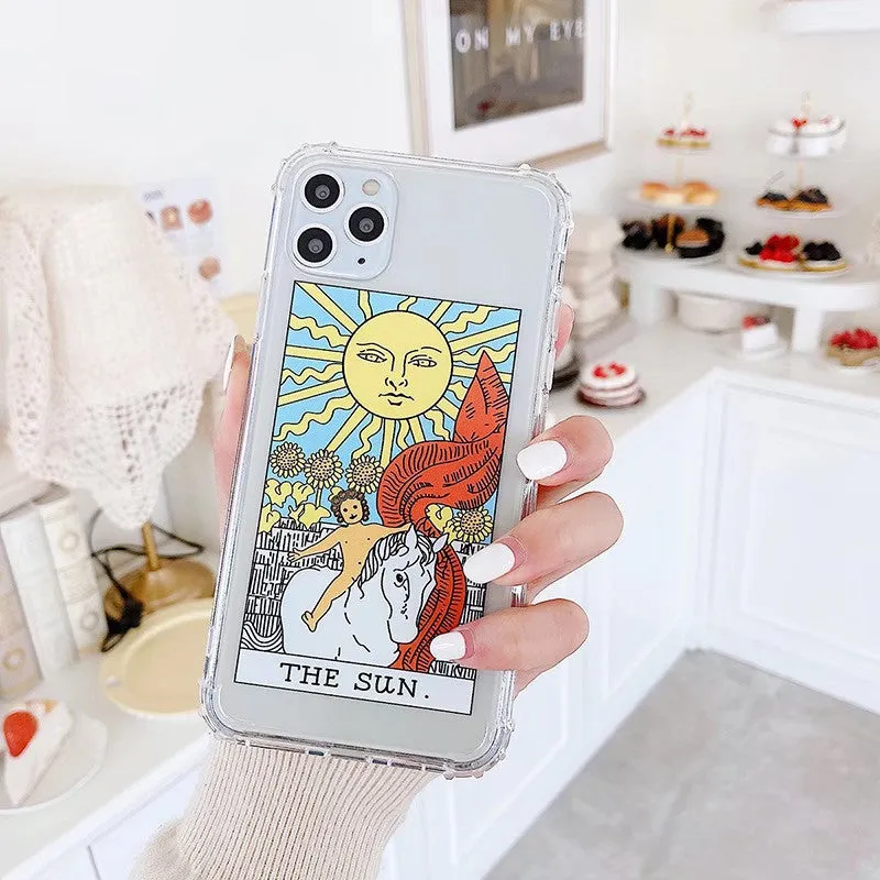 Creative Mythology Comic Phone Case in Sun or Moon colour with graffiti cartoon design