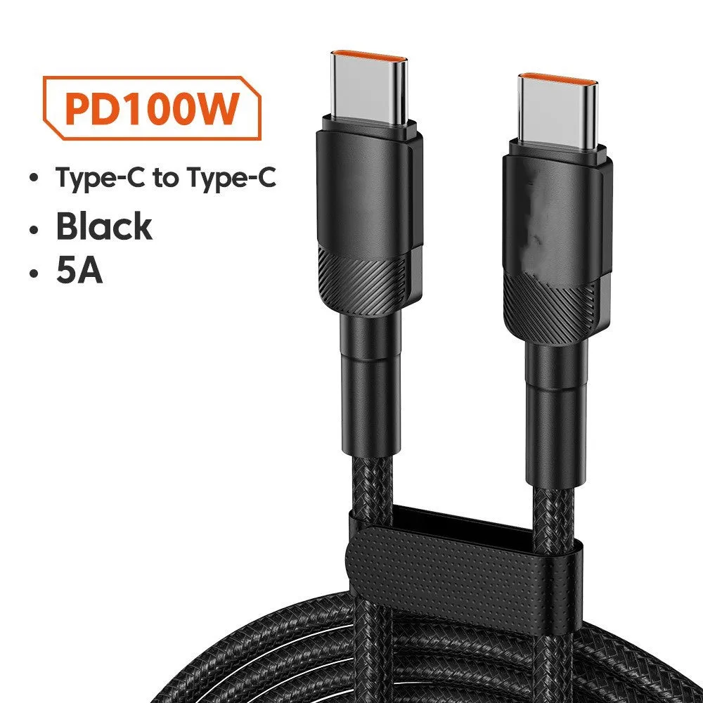 Toocki aluminium alloy woven USB charging cable with Type-C connectors in multiple colours