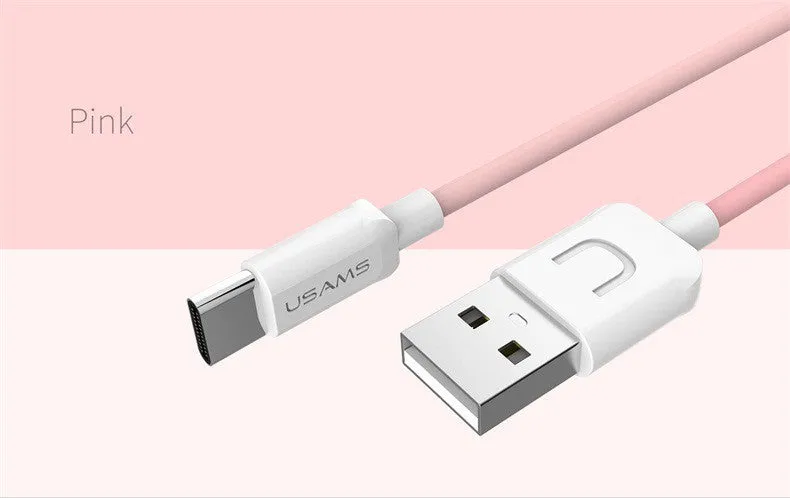 USB cable in multiple colours with Type C, Micro, and IPhone connector options