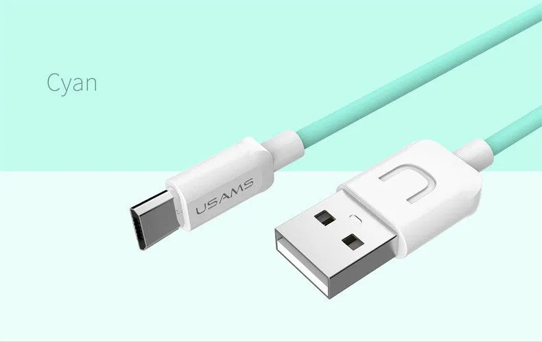 USB cable in multiple colours with Type C, Micro, and IPhone connector options