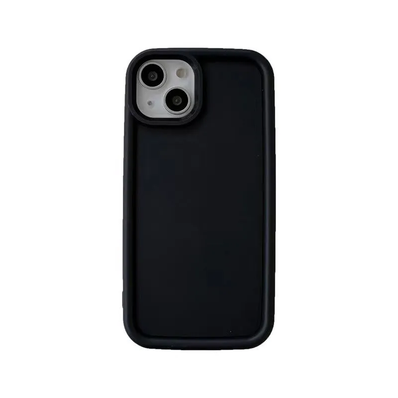 Frosted texture silicone iPhone case showing skin-feel surface in solid colour options
