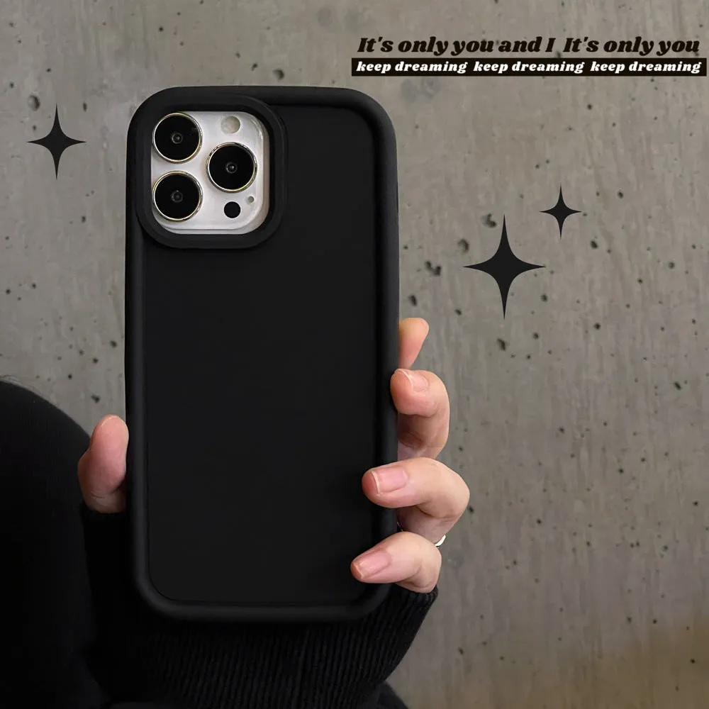 Frosted texture silicone iPhone case showing skin-feel surface in solid colour options