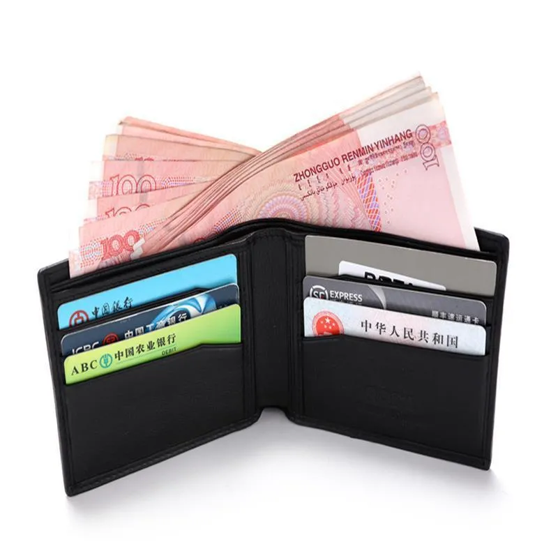 Cowhide leather wallet with pearl fishskin lining in horizontal square design