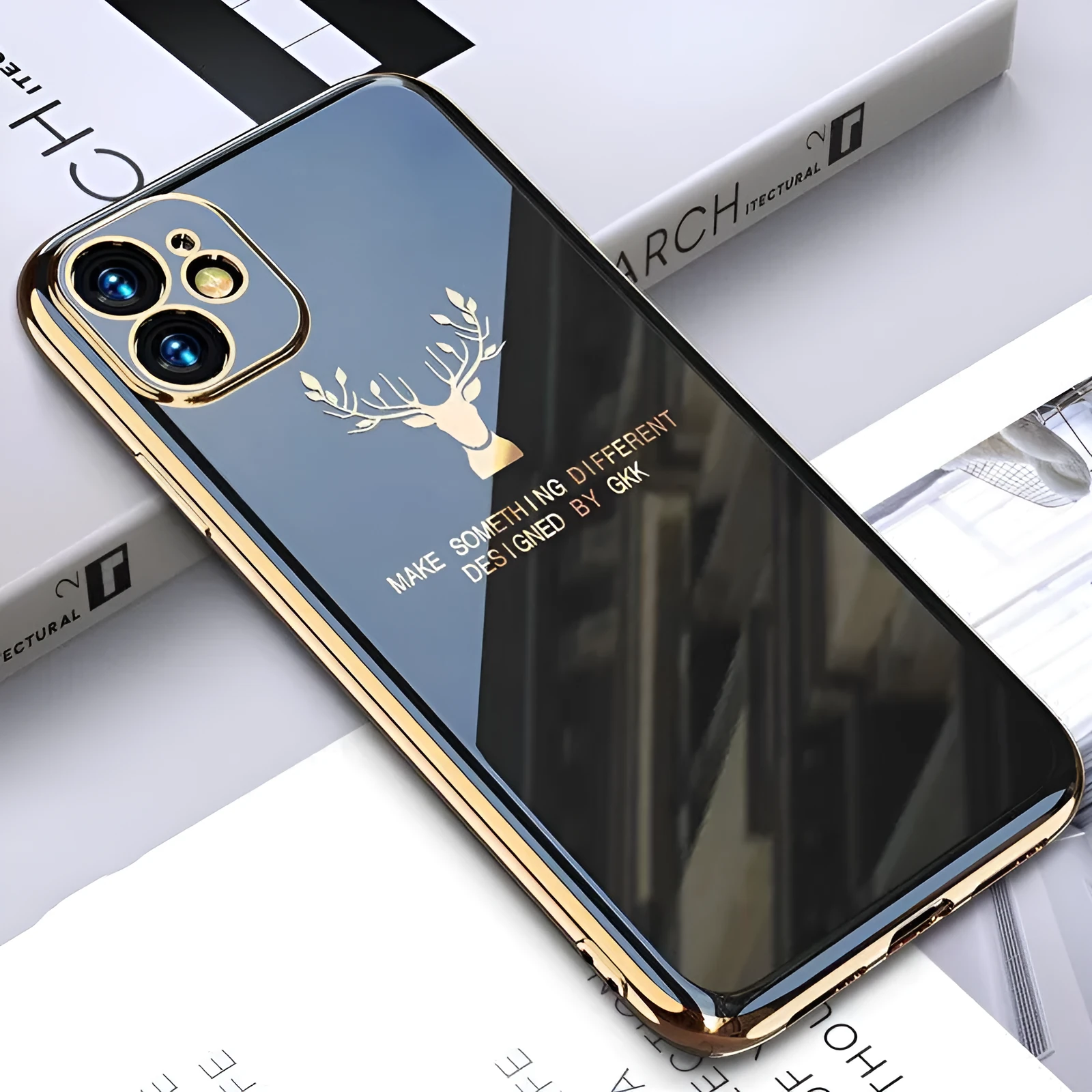 Black full lens TPU phone case for iPhone showing back cover design.