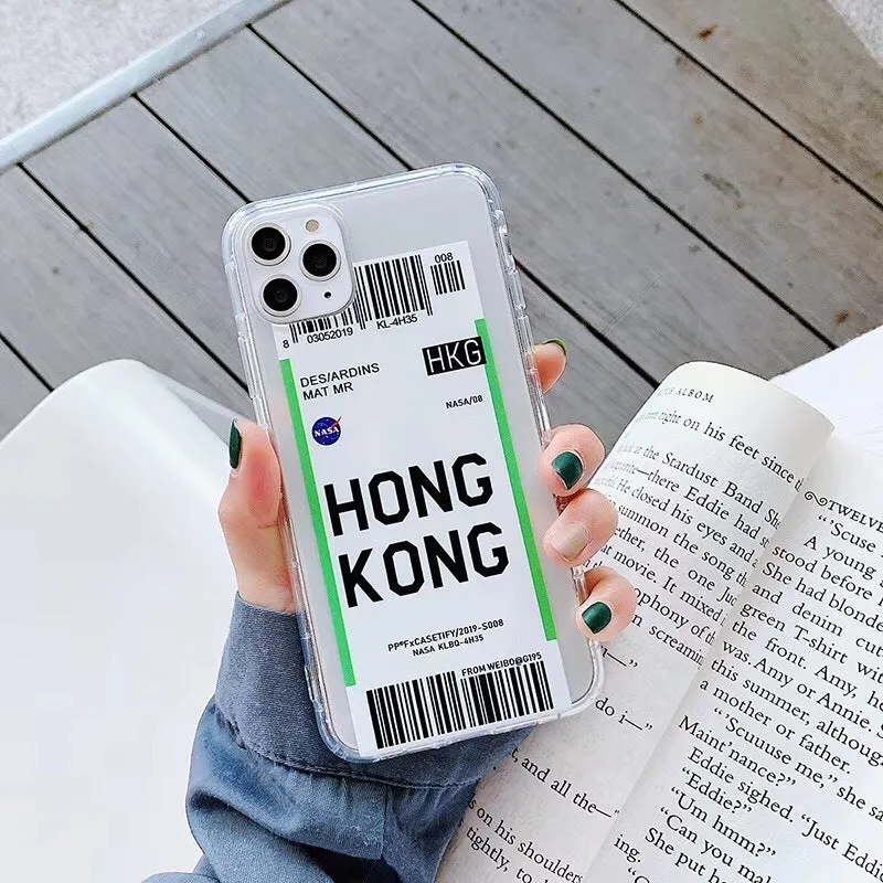 Ticket design iPhone back cover case in light green colour showing graffiti pattern