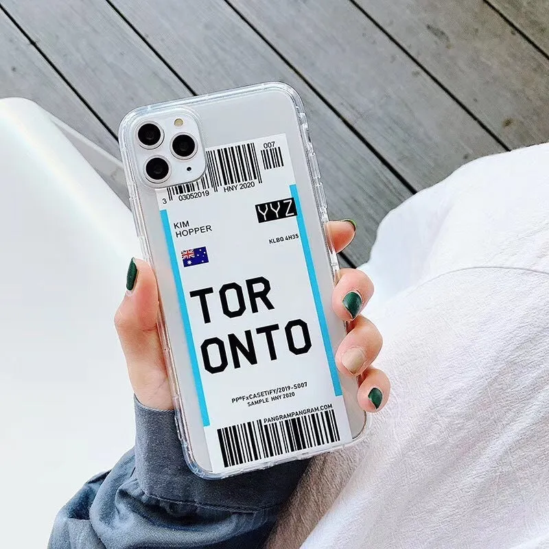 Ticket design iPhone back cover case in light green colour showing graffiti pattern
