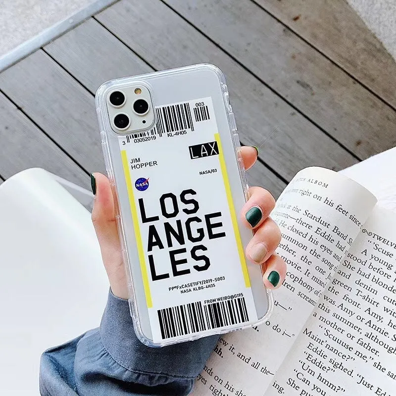 Ticket design iPhone back cover case in light green colour showing graffiti pattern