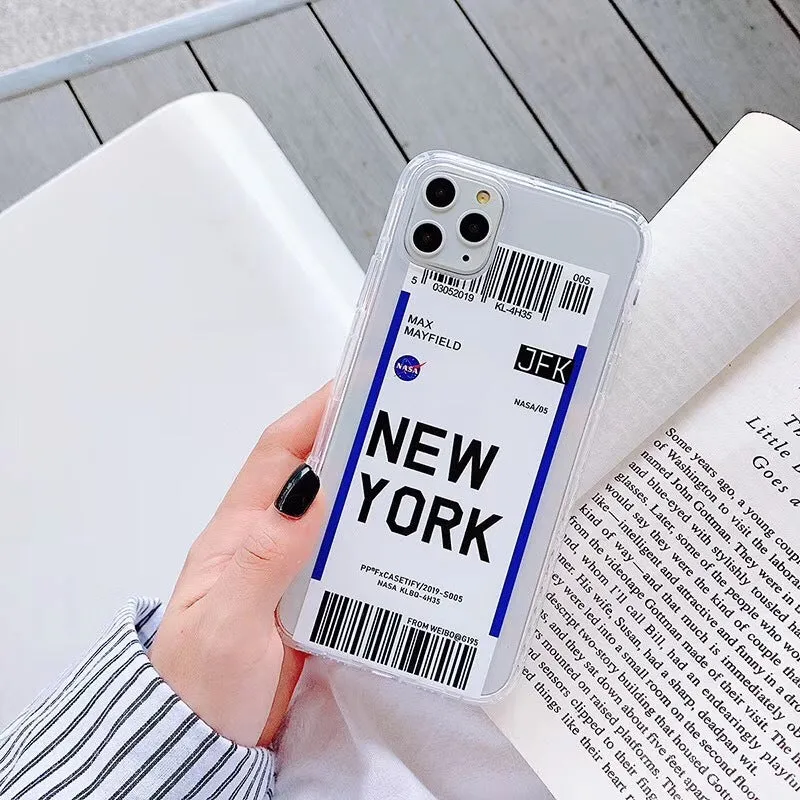 Ticket design iPhone back cover case in light green colour showing graffiti pattern
