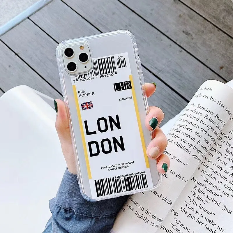 Ticket design iPhone back cover case in light green colour showing graffiti pattern