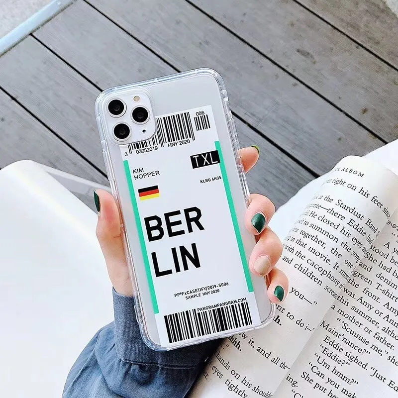 Ticket design iPhone back cover case in light green colour showing graffiti pattern
