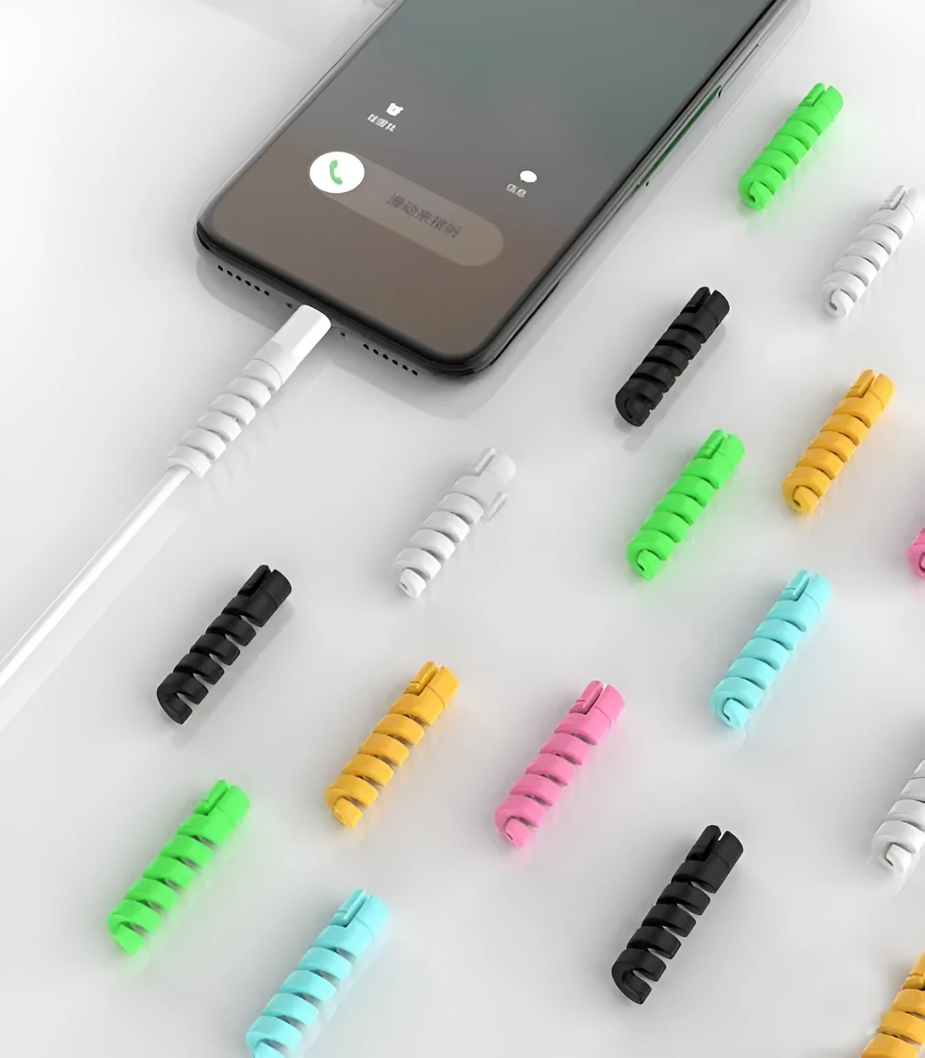 3.5cm plastic charging cable protector for phone charger cables in assorted colours