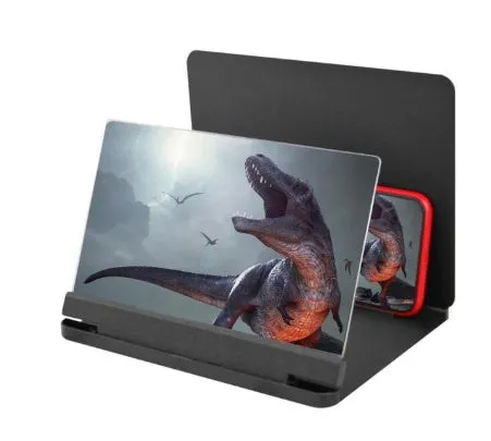 9-inch smartphone screen amplifier with plexiglass lens and universal phone holder