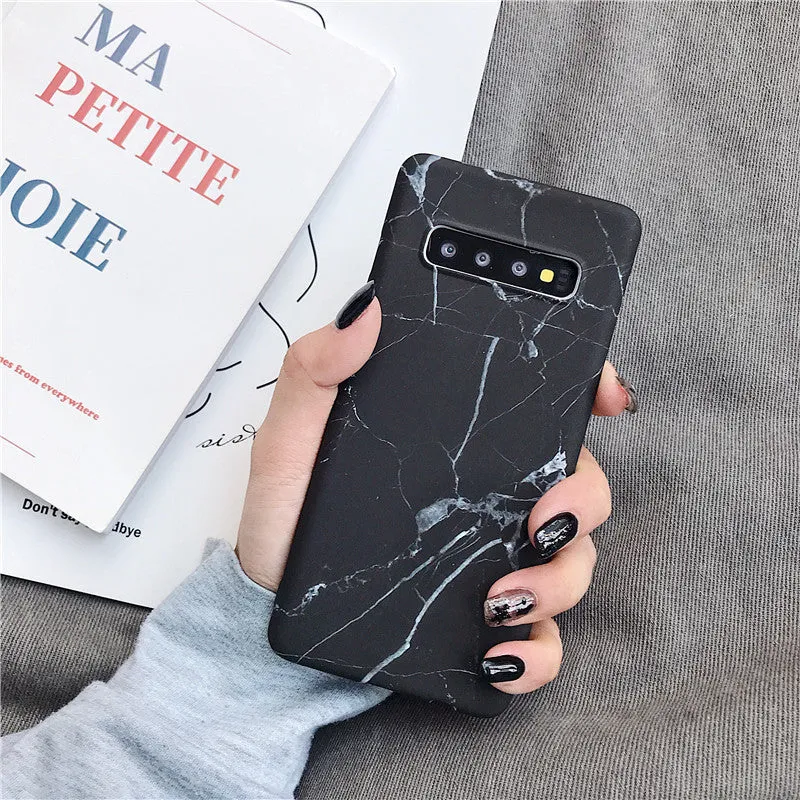 Samsung marble pattern phone case back cover in PC material with water sticker design