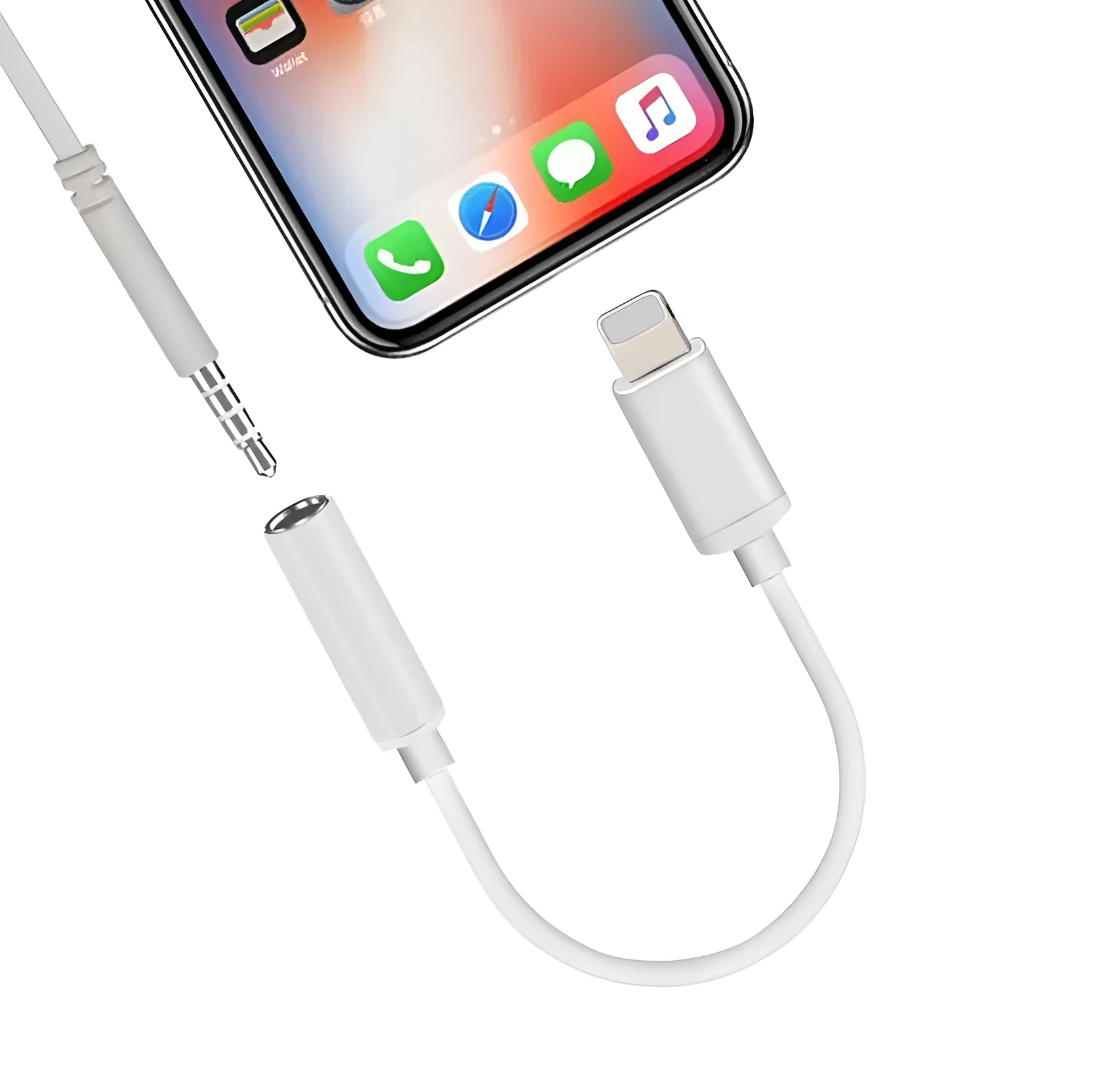 White Lightning to 3.5mm audio adapter for iPhone compatibility