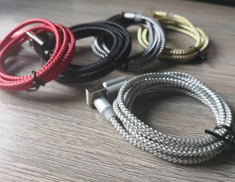 Black magnetic three-in-one charging cable with LED light for Android, iPhone, and Type-C phones