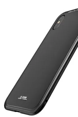 Suntaiho magnetic adsorption phone case with tempered glass back for compatible iPhone models