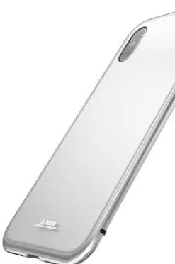 Suntaiho magnetic adsorption phone case with tempered glass back for compatible iPhone models