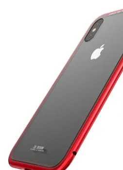 Suntaiho magnetic adsorption phone case with tempered glass back for compatible iPhone models