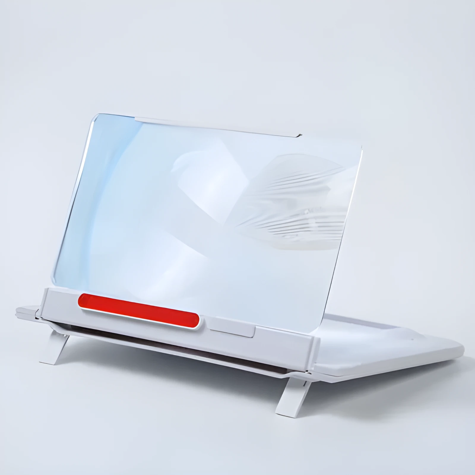 12-inch black pull-out screen amplifier showing horizontal and vertical positions with magnification lens