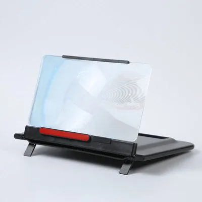 12-inch black pull-out screen amplifier showing horizontal and vertical positions with magnification lens
